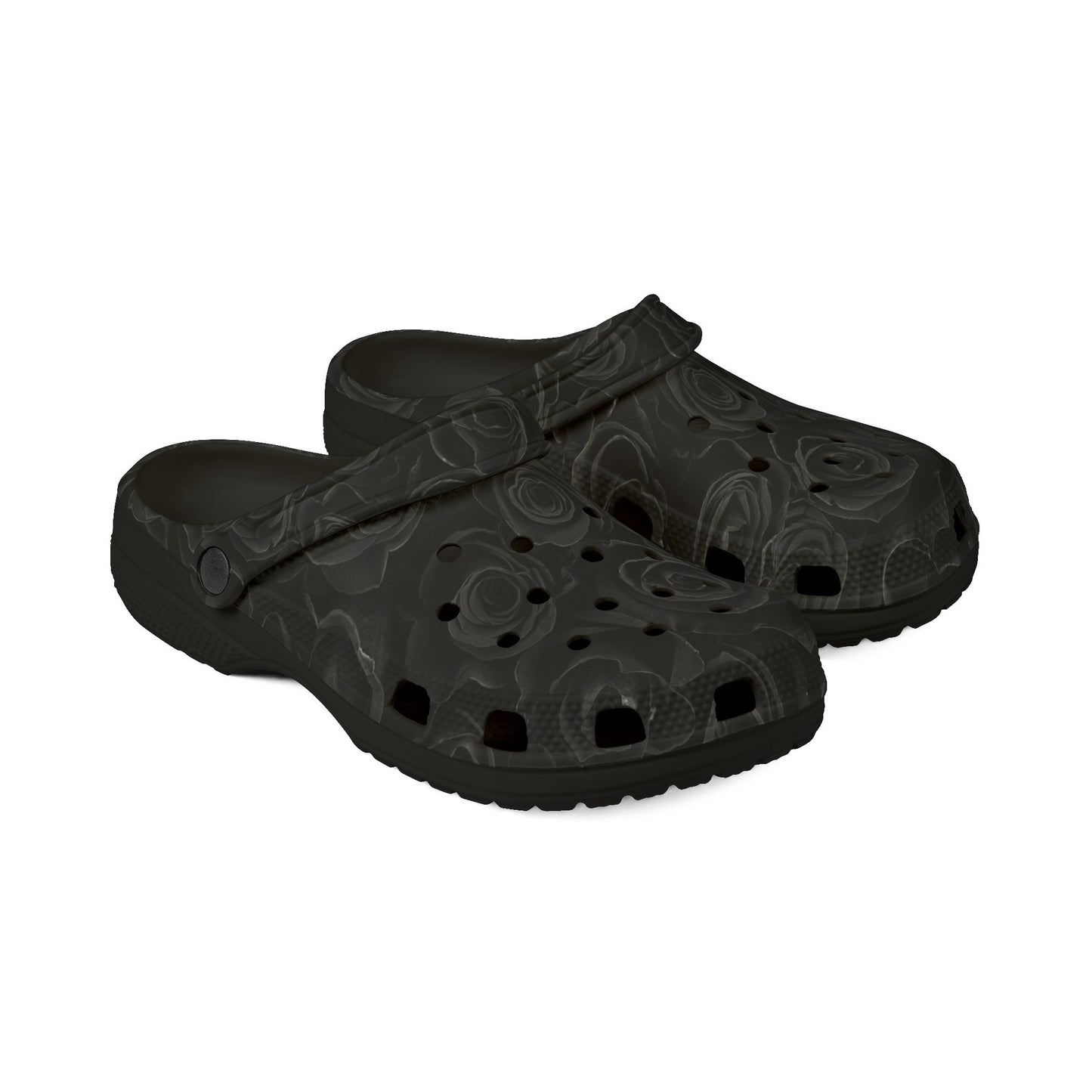 Black Marbled EVA Foam Clogs – Lightweight Water-Resistant Slip-On Shoes©