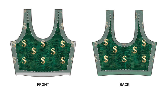Dollar Sign Green Croc Sports Bra©