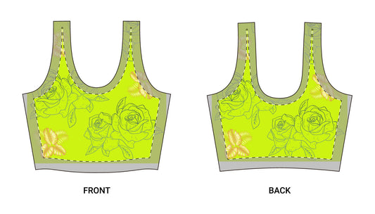 Neon Floral Sports Bra — Lime Rose All-Over Print©