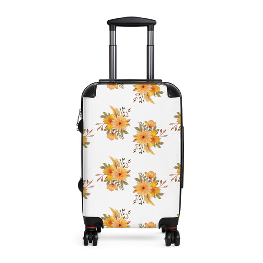 Yellow Floral Suitcase – Compact Carry-On Luggage with Watercolor Sunflower Pattern©