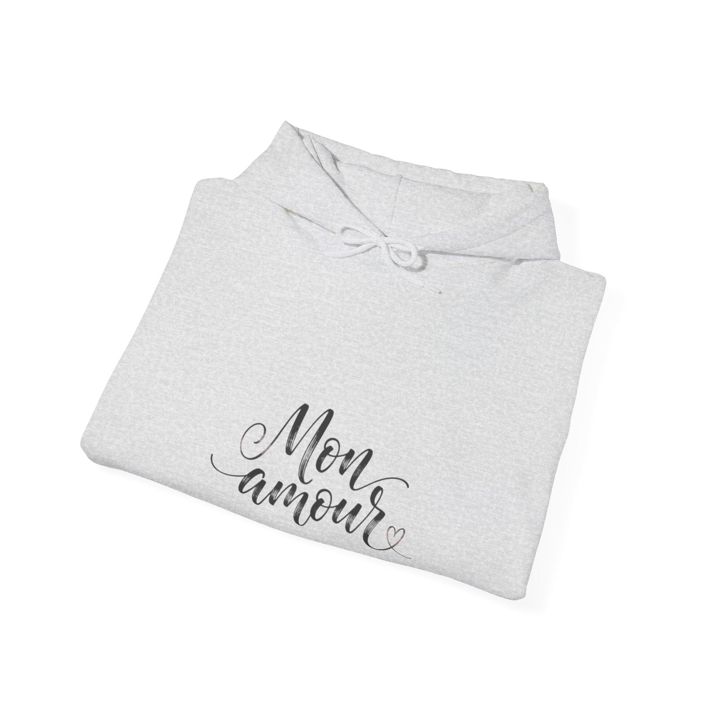Mon Amour Hoodie— French Script Cozy Pullover for Moms & Couples©