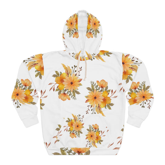 Floral Sunshine Hoodie — Yellow Watercolour Flower All-Over Print©