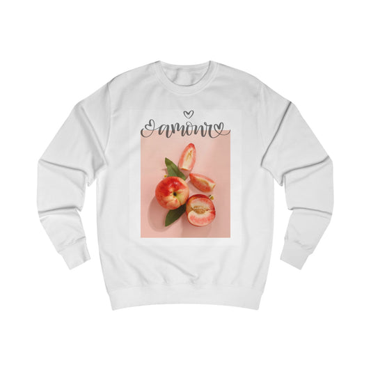 Peach Amor Sweatshirt — Romantic Fruit Graphic Crewneck©