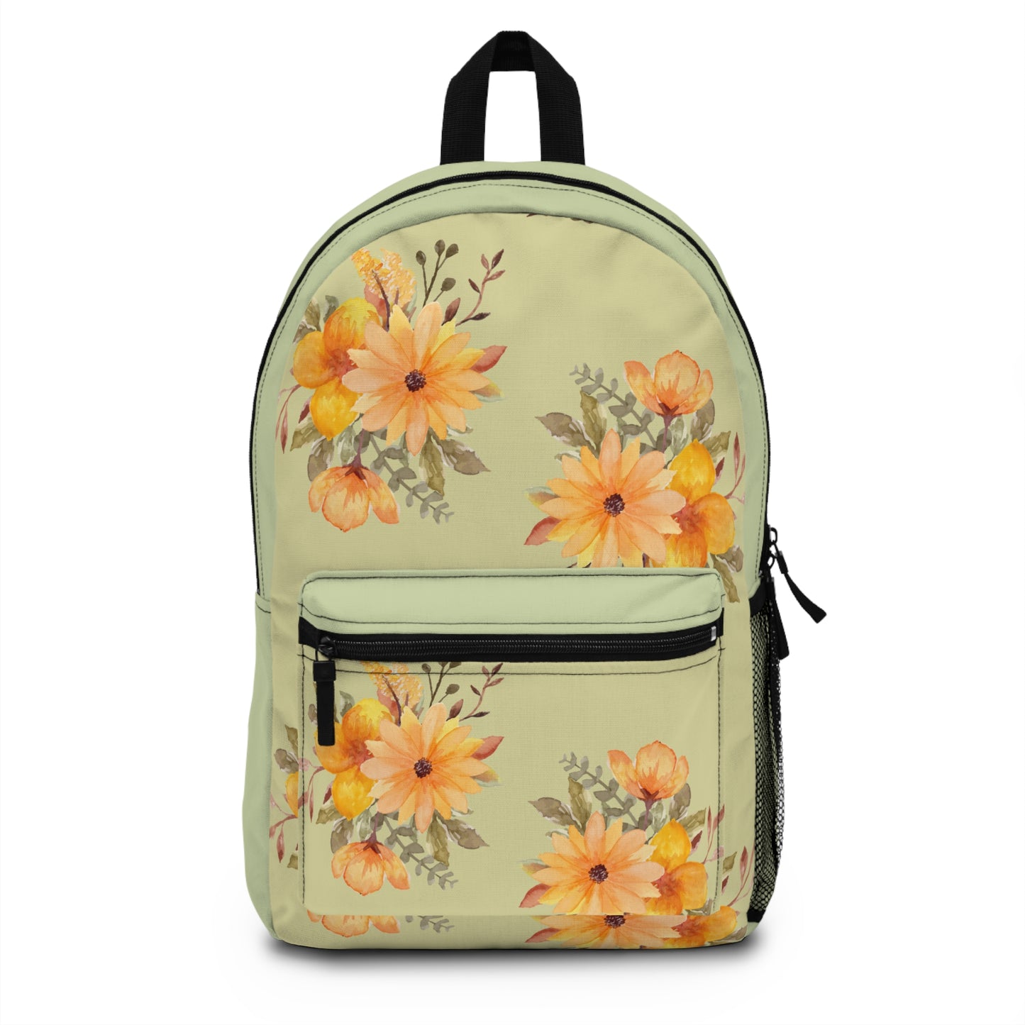 Sunlit Wildflower Floral Backpack – Yellow Daisy Watercolour School & Travel Bag©