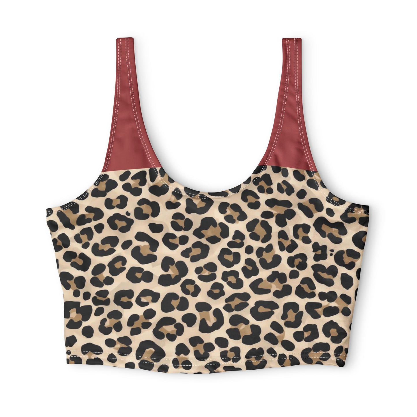 Leopard Print Sports Bra — Chic Animal-Print Workout Crop Top©