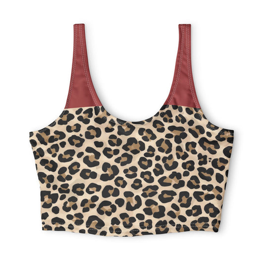 Leopard Print Sports Bra — Chic Animal-Print Workout Crop Top©