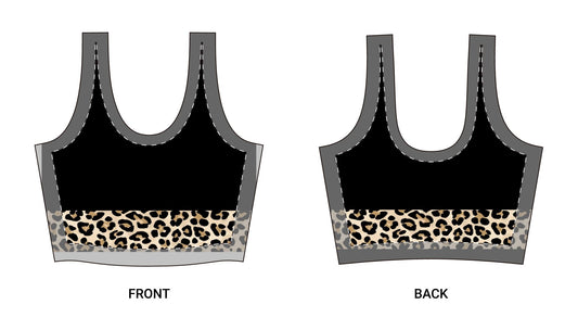 Leopard Band Sports Bra — Women's Athletic Crop Top©