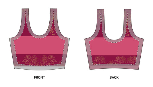 Floral Butterfly Crop Sports Bra — Pink All-Over-Print Activewear©