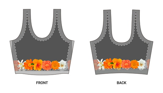 Orange flower Sports Bra (AOP)