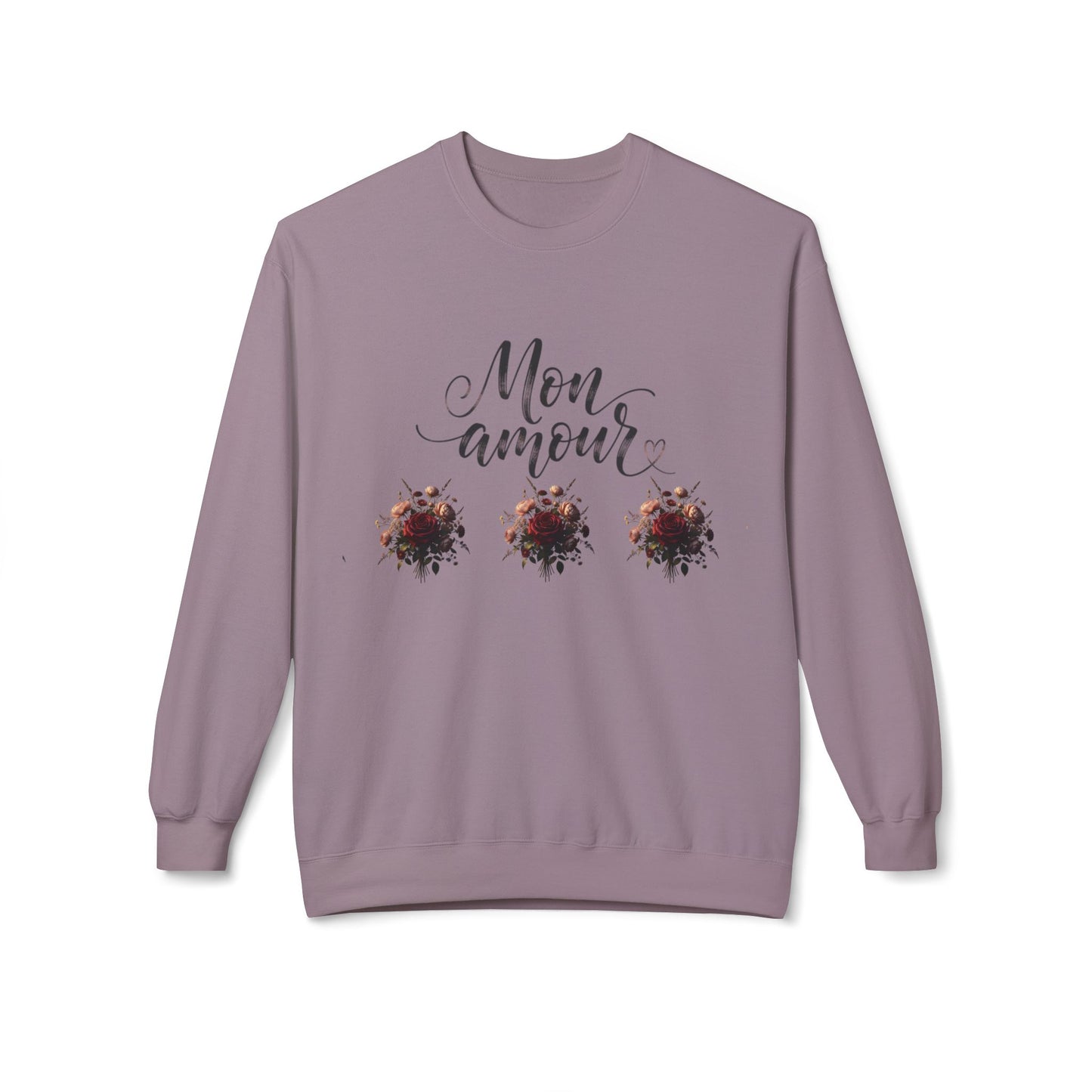 Floral Rose Bouquet Crewneck Sweatshirt — Vintage Dark Romantic Floral Design©