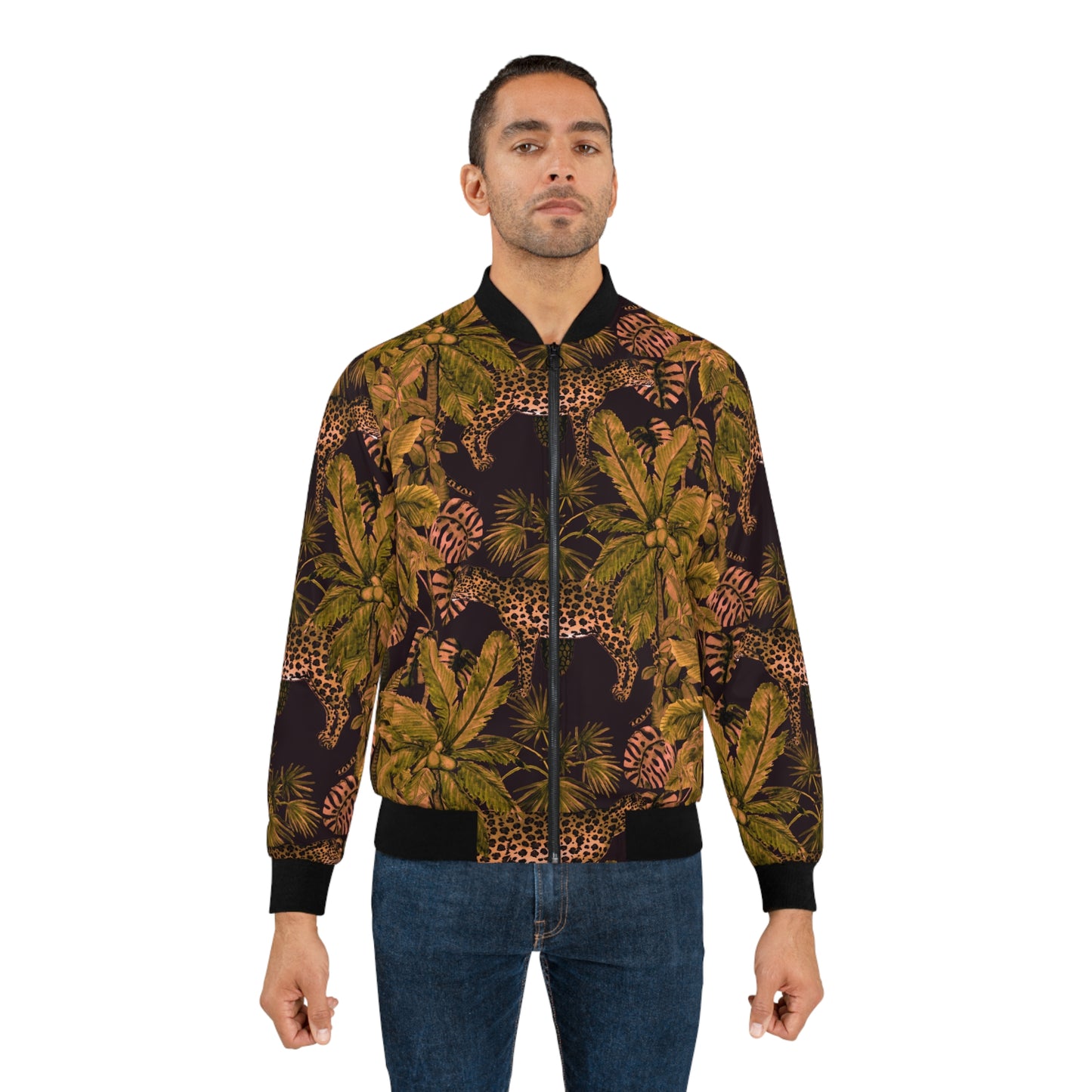 Tropical Leopard Bomber Jacket — Men's Jungle Print AOP©