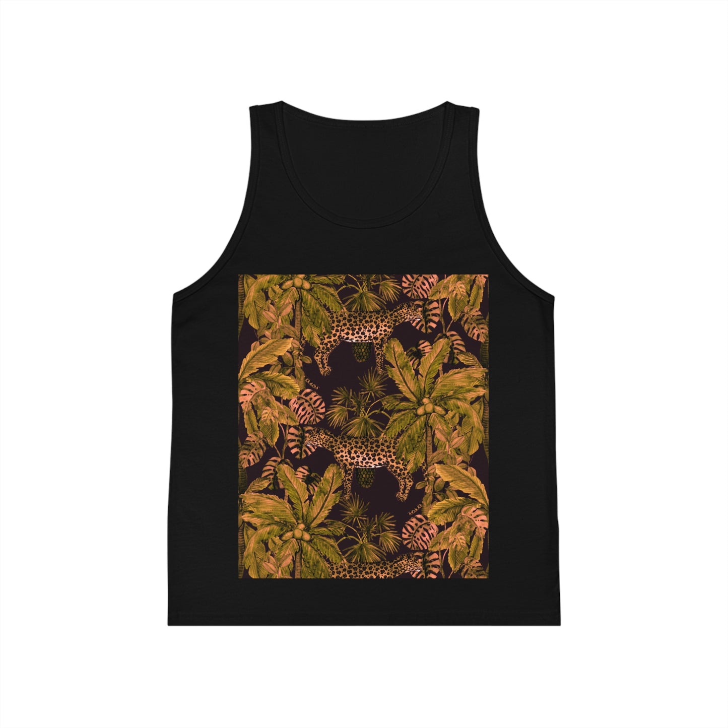 Kids Jungle Leopard Tank Top - Tropical Palm Print Kids' Jersey Tank©