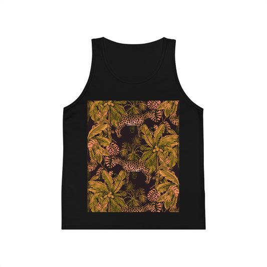 Kids Jungle Leopard Tank Top - Tropical Palm Print Kids' Jersey Tank©