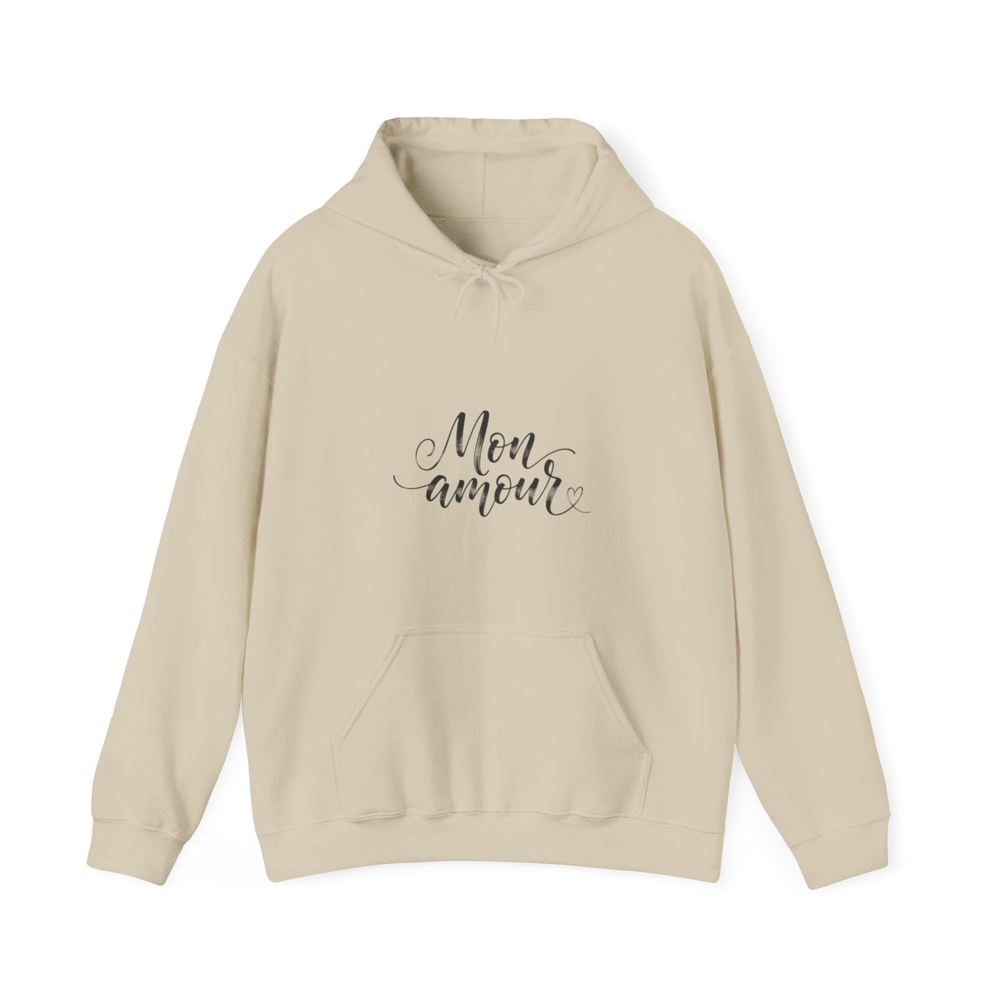 Mon Amour Hoodie— French Script Cozy Pullover for Moms & Couples©