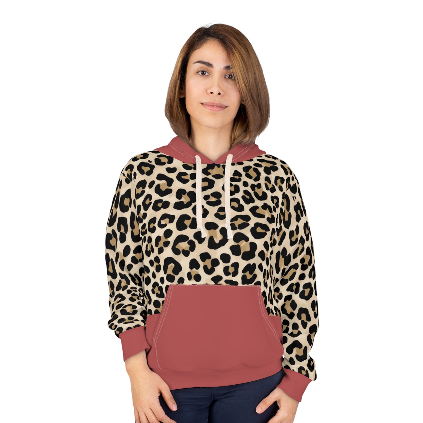 Leopard Print Pullover Hoodie — All-Over Cozy Animal Print Hoodie©