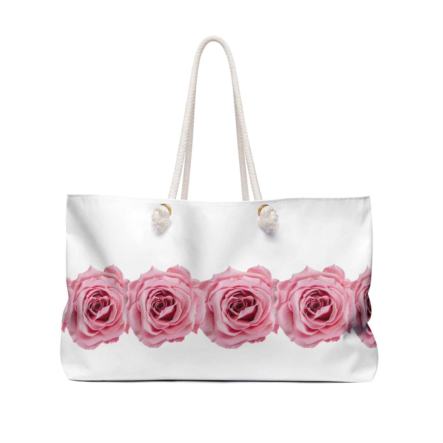 Pink Rose Row Weekender Bag — Floral Travel Tote©