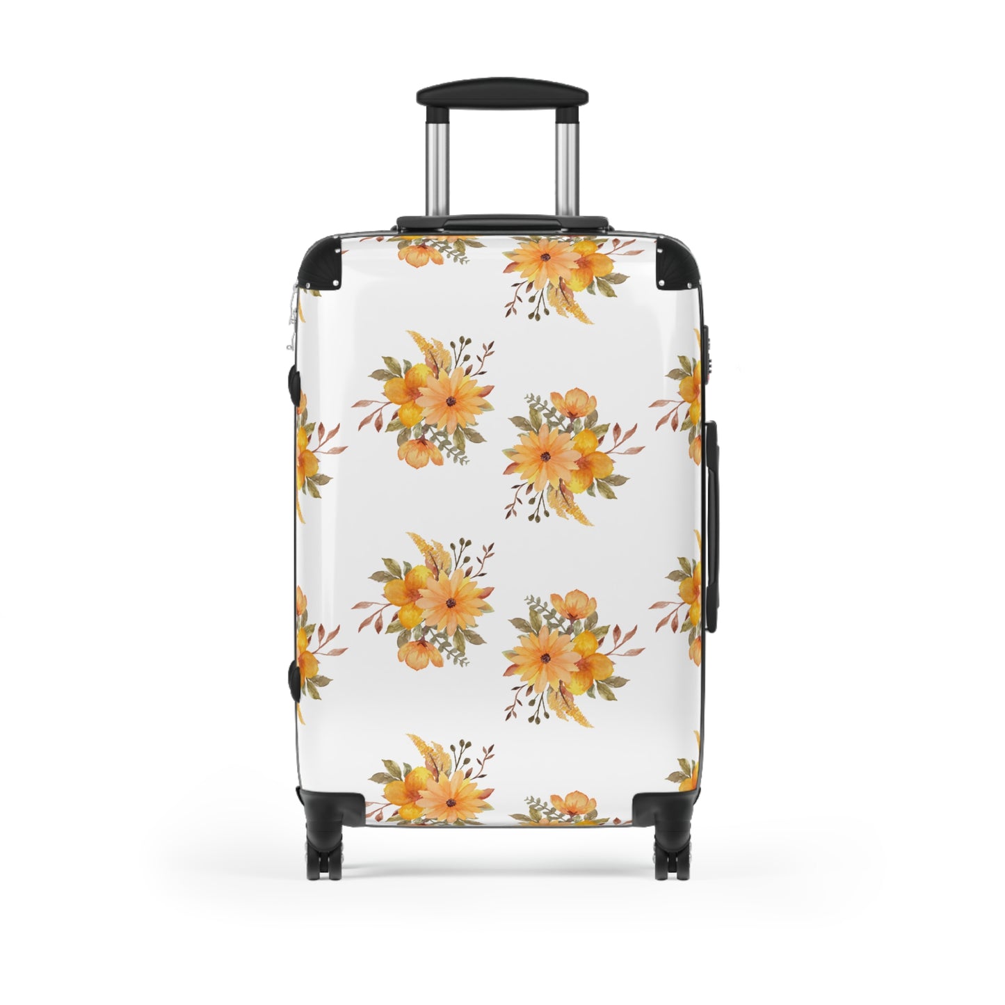 Yellow Floral Suitcase – Compact Carry-On Luggage with Watercolor Sunflower Pattern©