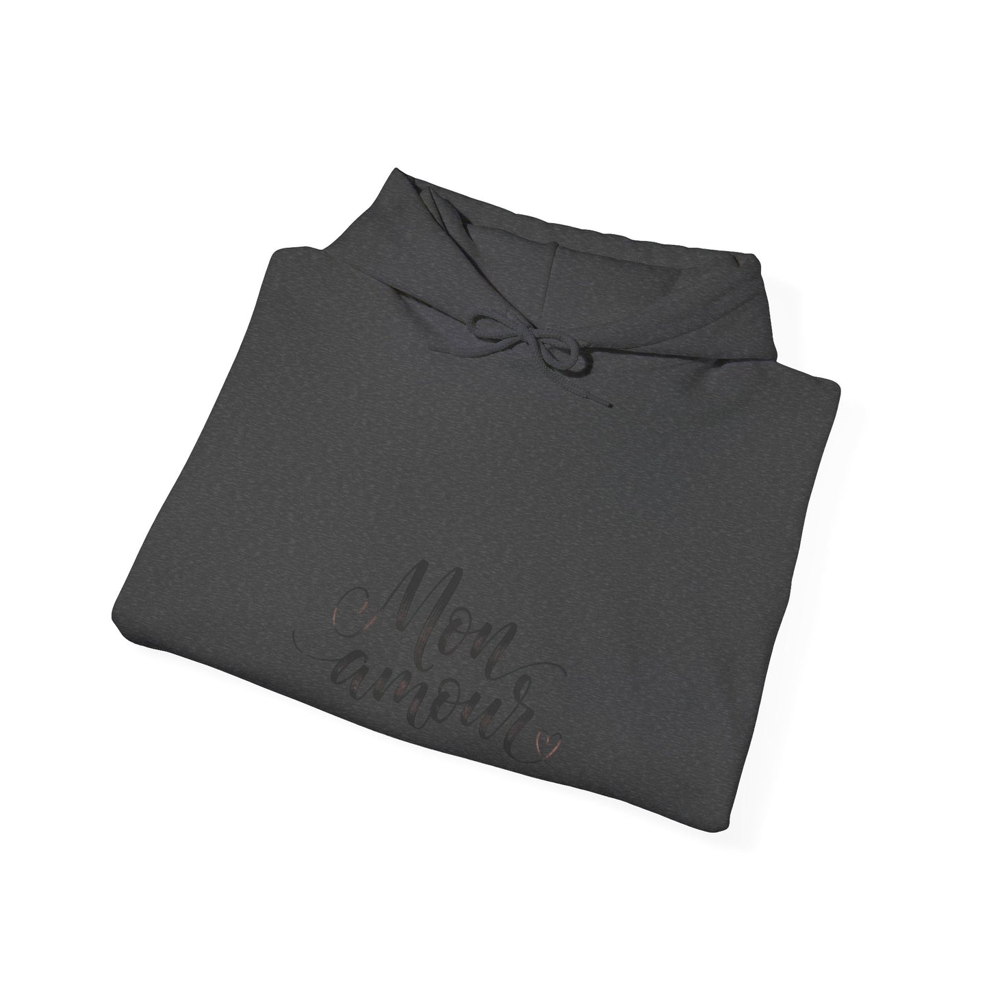 Mon Amour Hoodie— French Script Cozy Pullover for Moms & Couples©