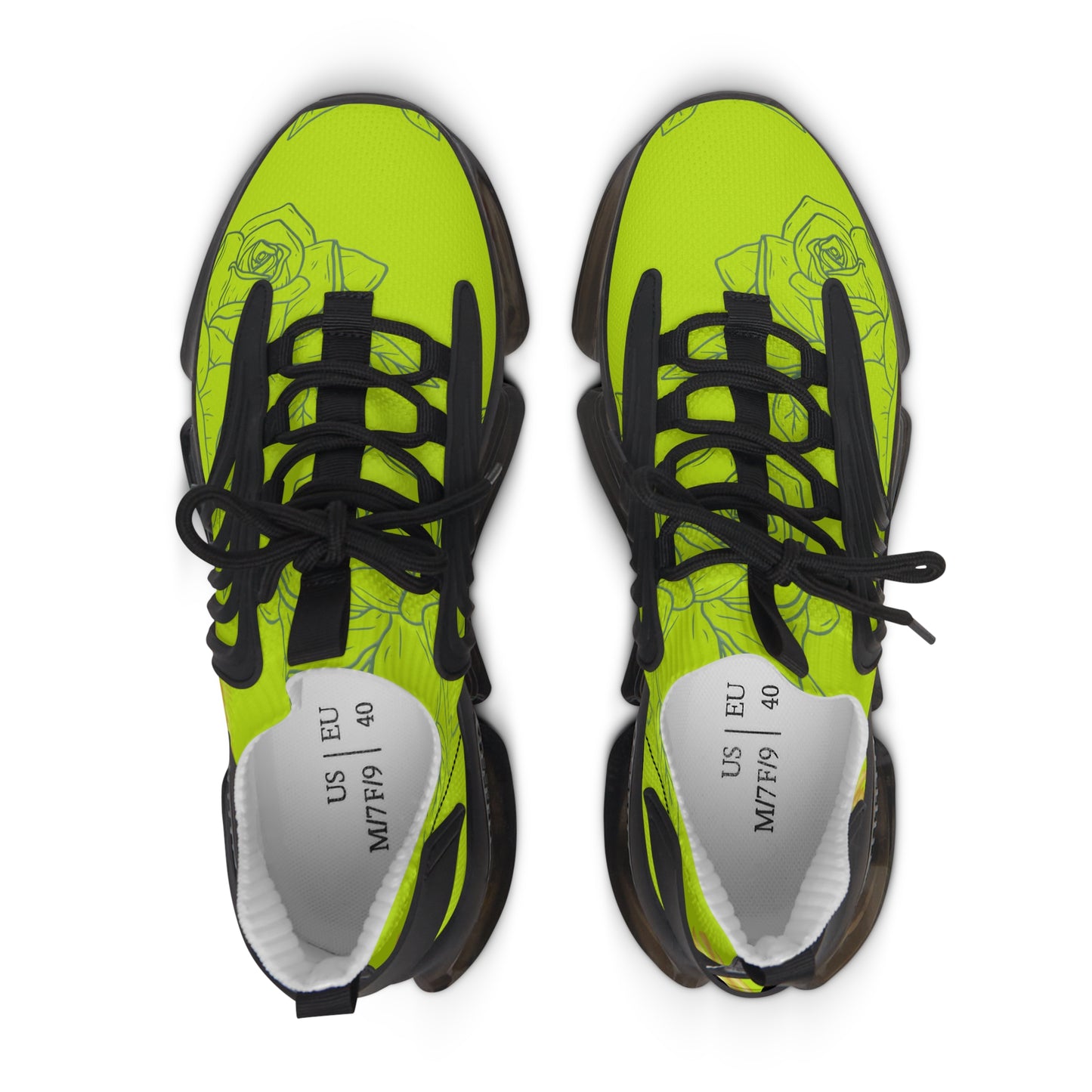 Neon Green Rose Mesh Sneakers©