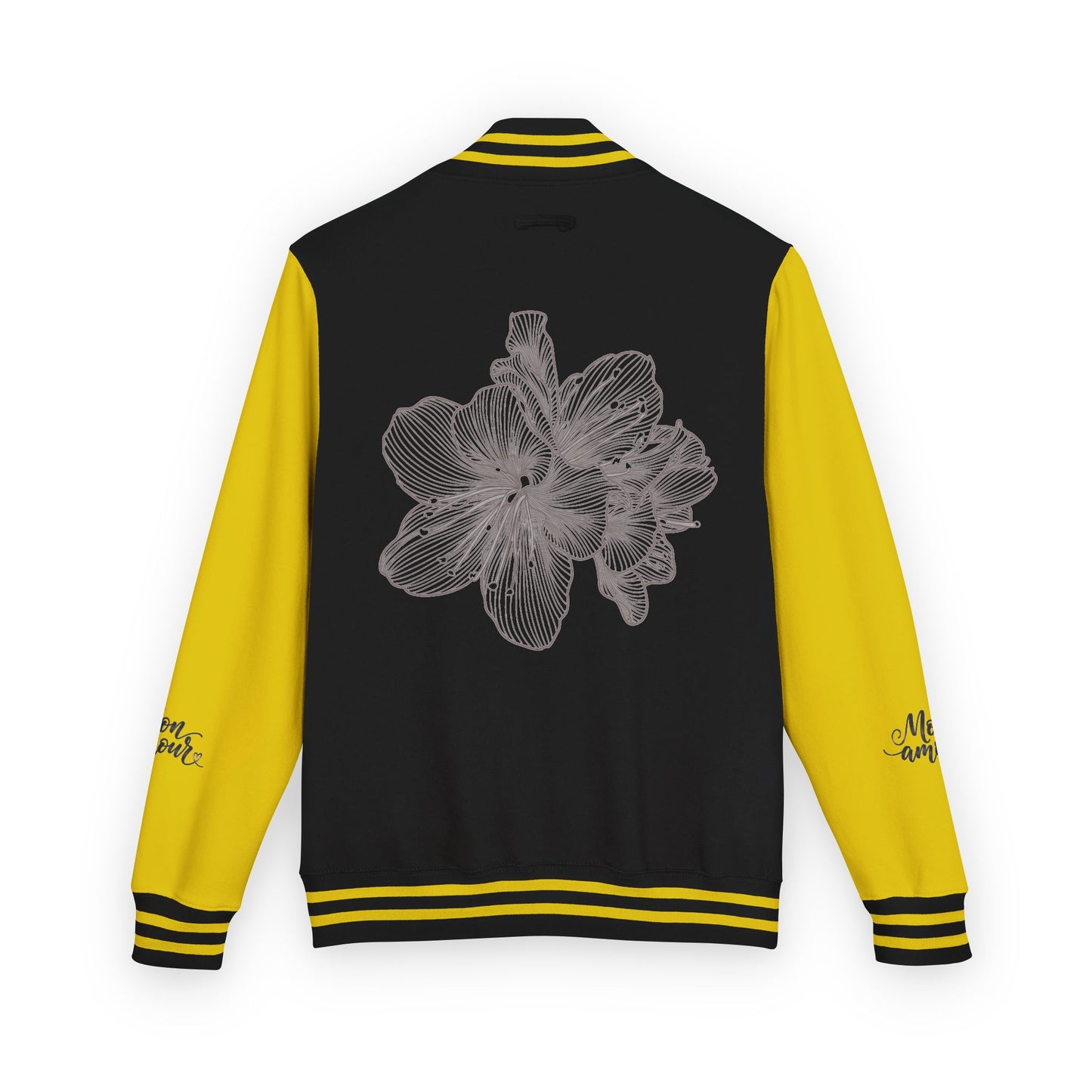 Letterman Jacket — Minimal Floral Patch Varsity Jacket©
