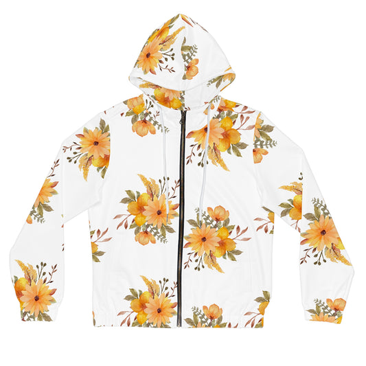 Floral Sunflower Zip Hoodie — Women's Full-Zip Floral Sunflower Jacket
