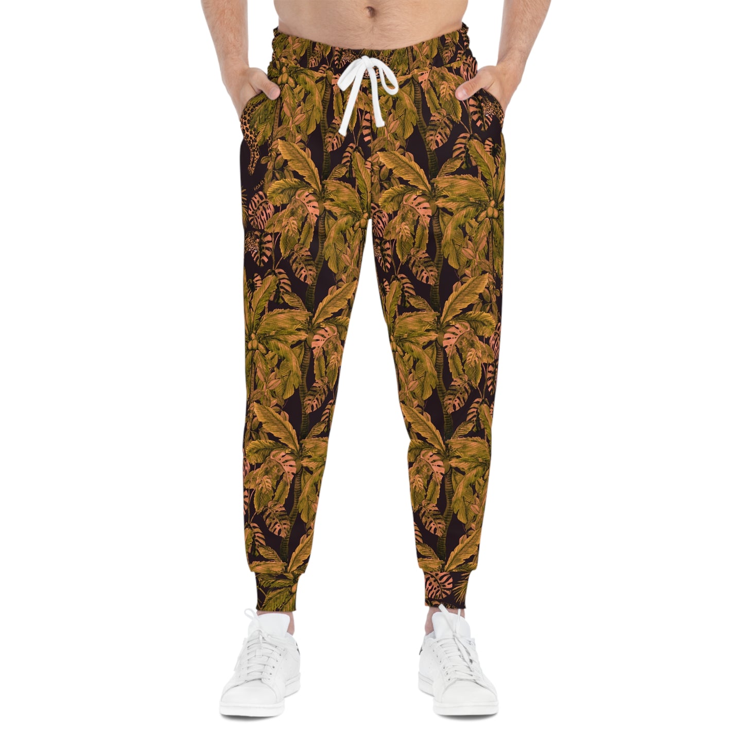 Tropical Leaf Athletic Joggers — All-Over Print Palm Lounge Pants©