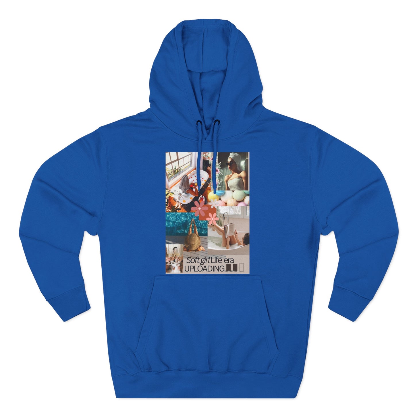 Collage Graphic Hoodie — "Soft Girl Era Uploading" Cozy Fleece Pullover©