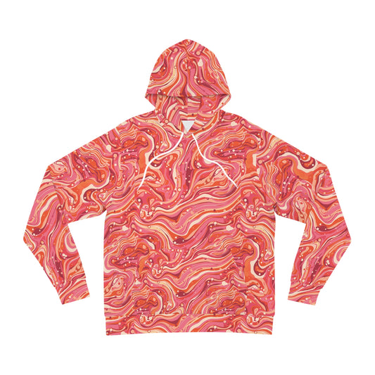 Pink Marble Swirl Hoodie - All-Over Print Fashion Pullover©
