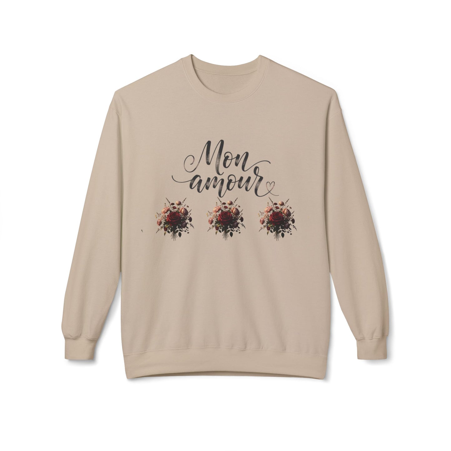 Floral Rose Bouquet Crewneck Sweatshirt — Vintage Dark Romantic Floral Design