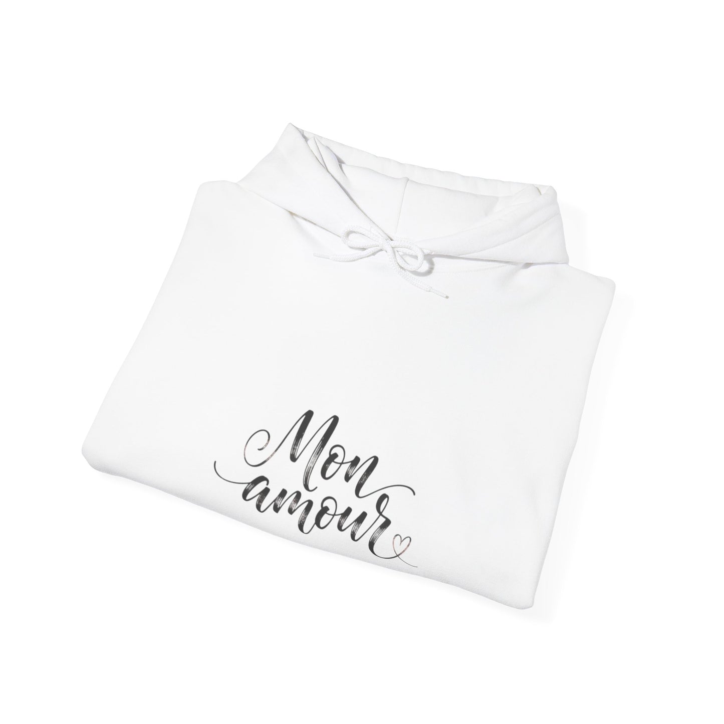 Mon Amour Hoodie— French Script Cozy Pullover for Moms & Couples©