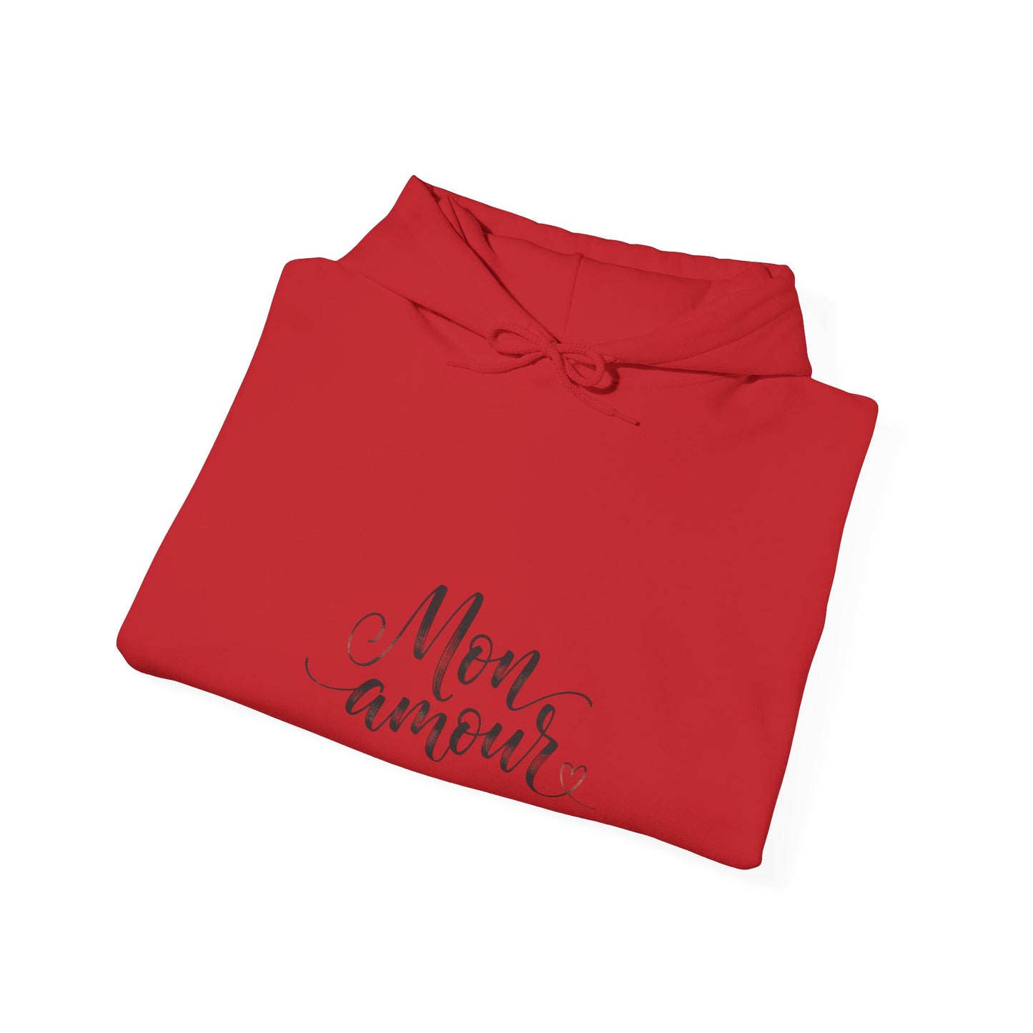 Mon Amour Hoodie— French Script Cozy Pullover for Moms & Couples©