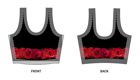 Red Rose Band Sports Bra – Floral Athletic Crop Top©