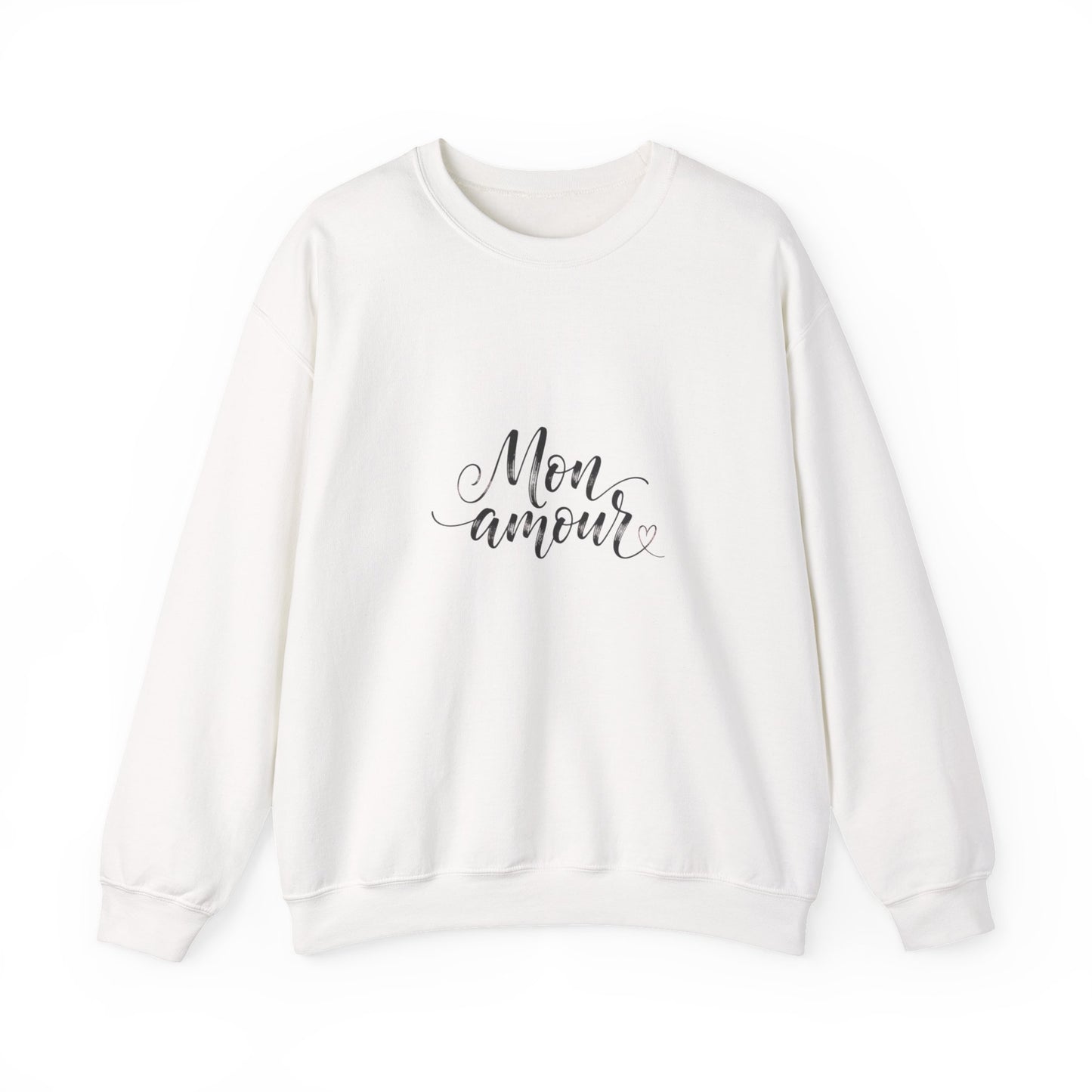 Mon Amour Crewneck Sweatshirt — French Script Cozy Pullover