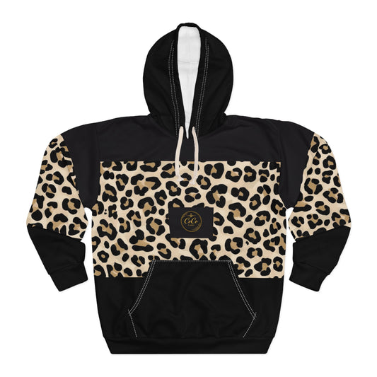 Leopard Panel Hoodie — Women's-Inspired Animal Print Pullover©