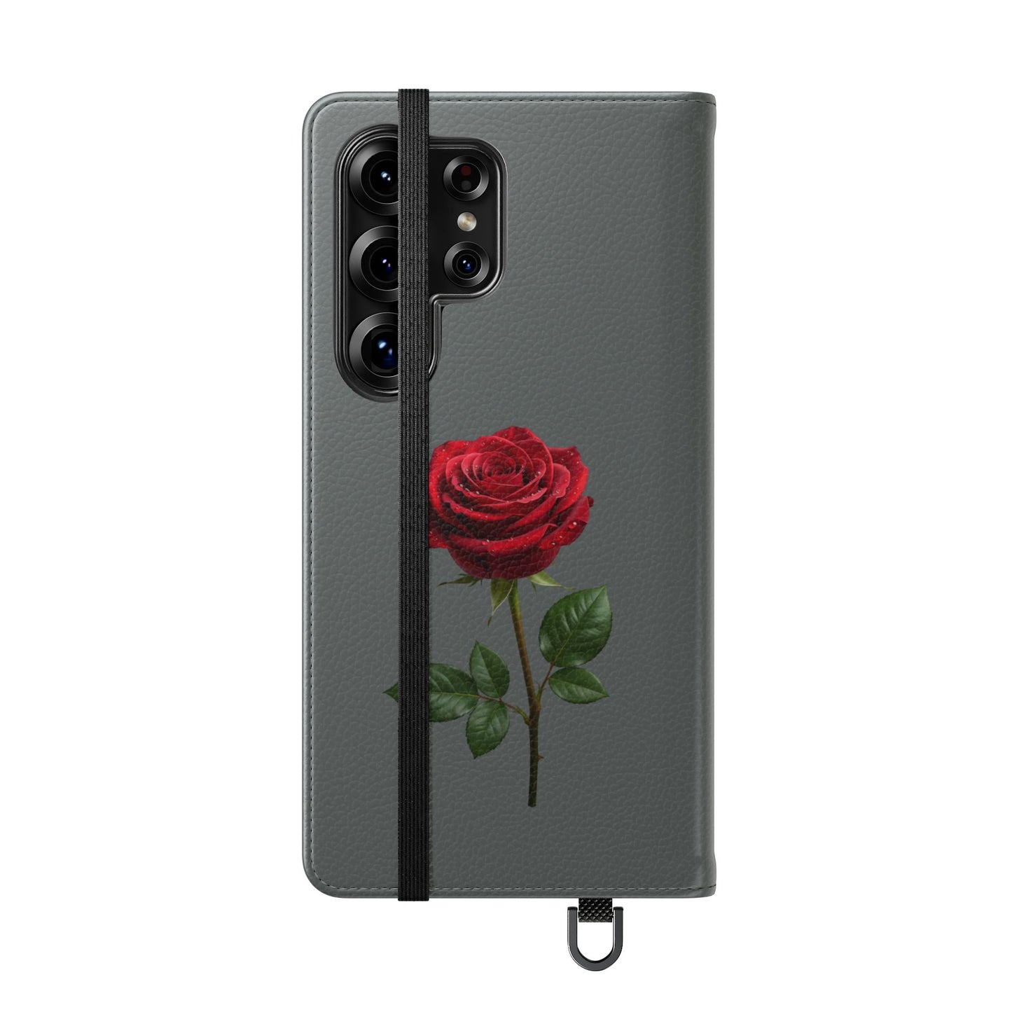 Mon Amour Rose Flip Phone Case — Floral Wallet Flip Case with 'Mon amour' Script