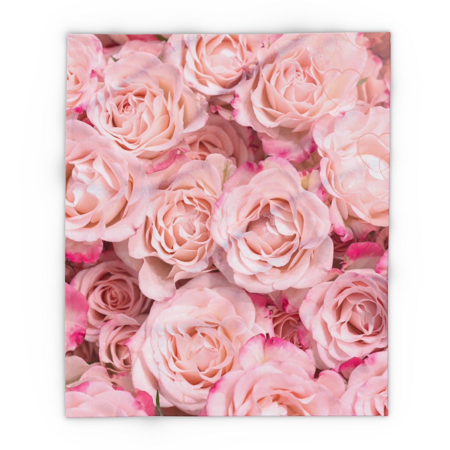 Pink Rose Floral Fleece Blanket — Soft Cozy Throw for Bedroom, Gift for Her