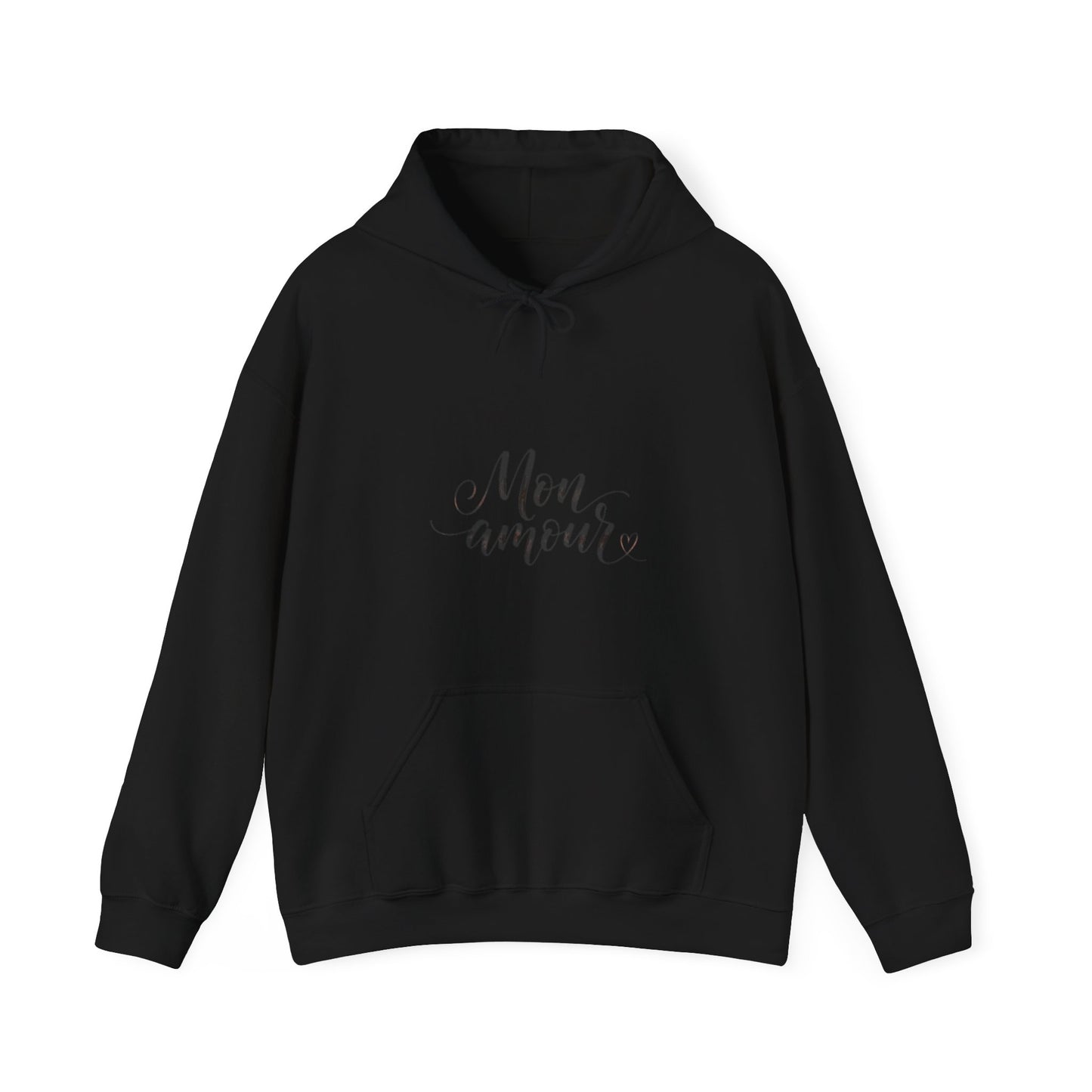 Mon Amour Hoodie— French Script Cozy Pullover for Moms & Couples©
