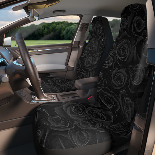 Car Seat Covers — Black Rose Pattern Automotive Seat Protectors©