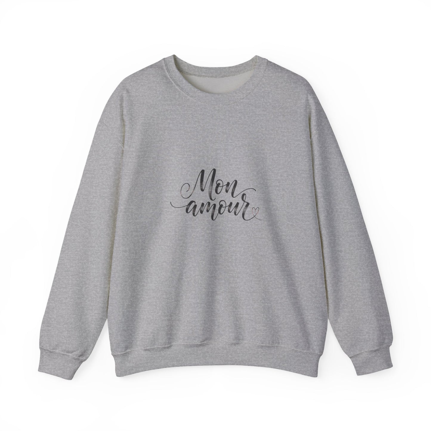 Mon Amour Crewneck Sweatshirt — French Script Cozy Pullover