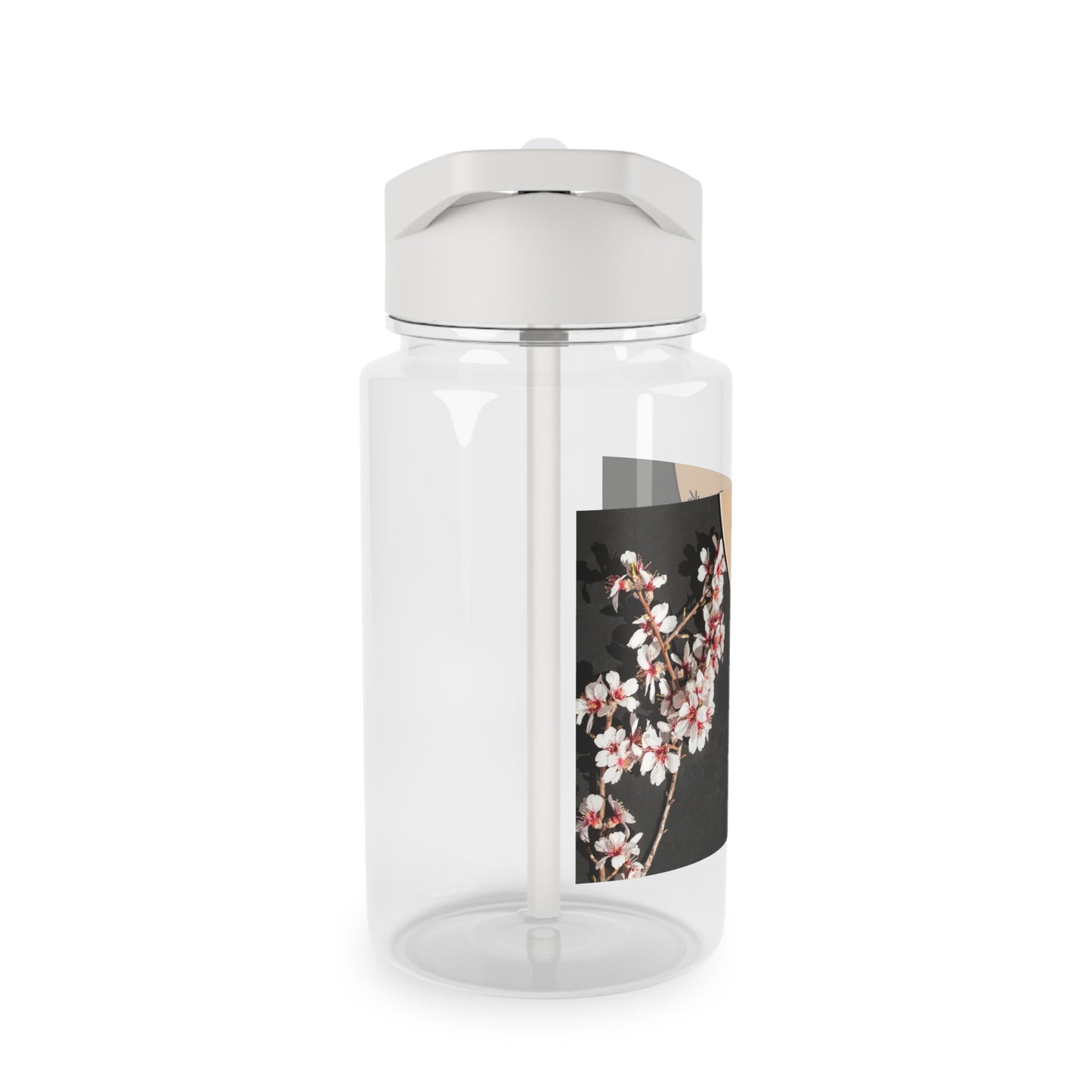 Tritan Water Bottle — "Shh" Floral Finger-on-Lips Graphic©