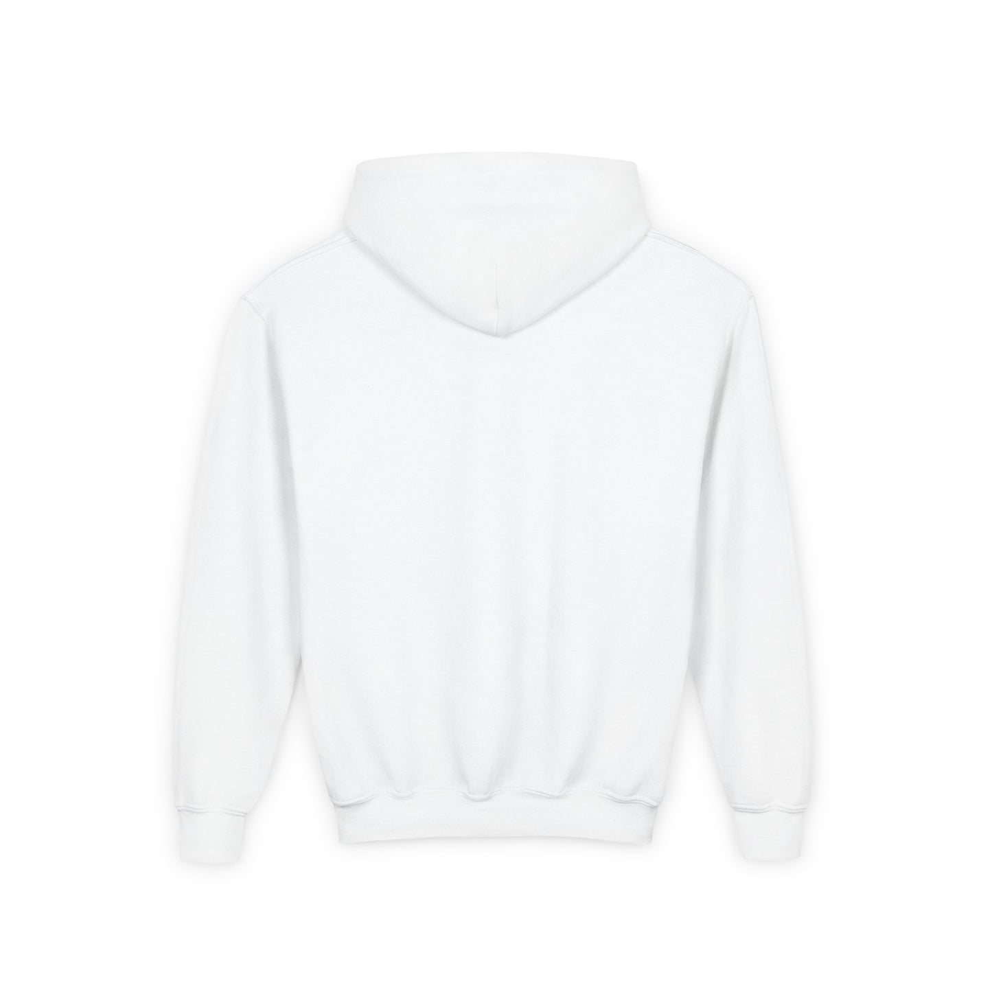 Youth Hoodie — 'Mon Amour' Script Front Rose Pattern ©
