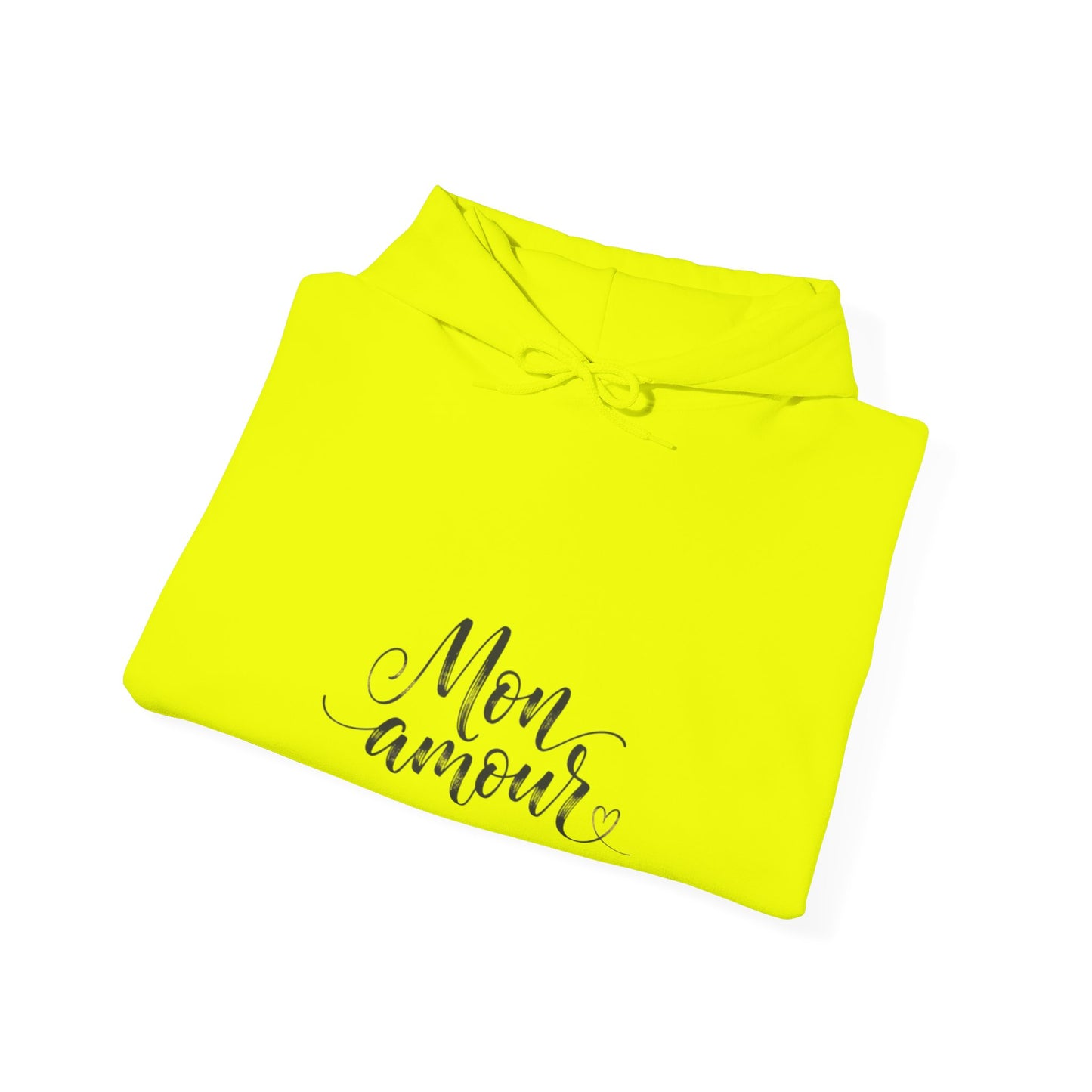 Mon Amour Hoodie— French Script Cozy Pullover for Moms & Couples©