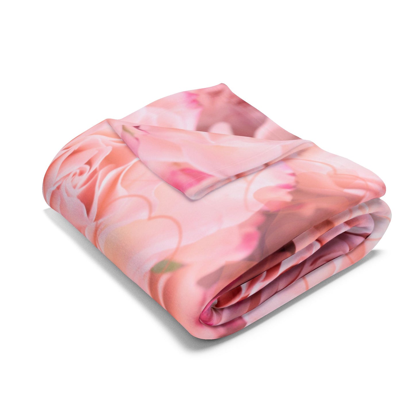 Pink Rose Floral Fleece Blanket