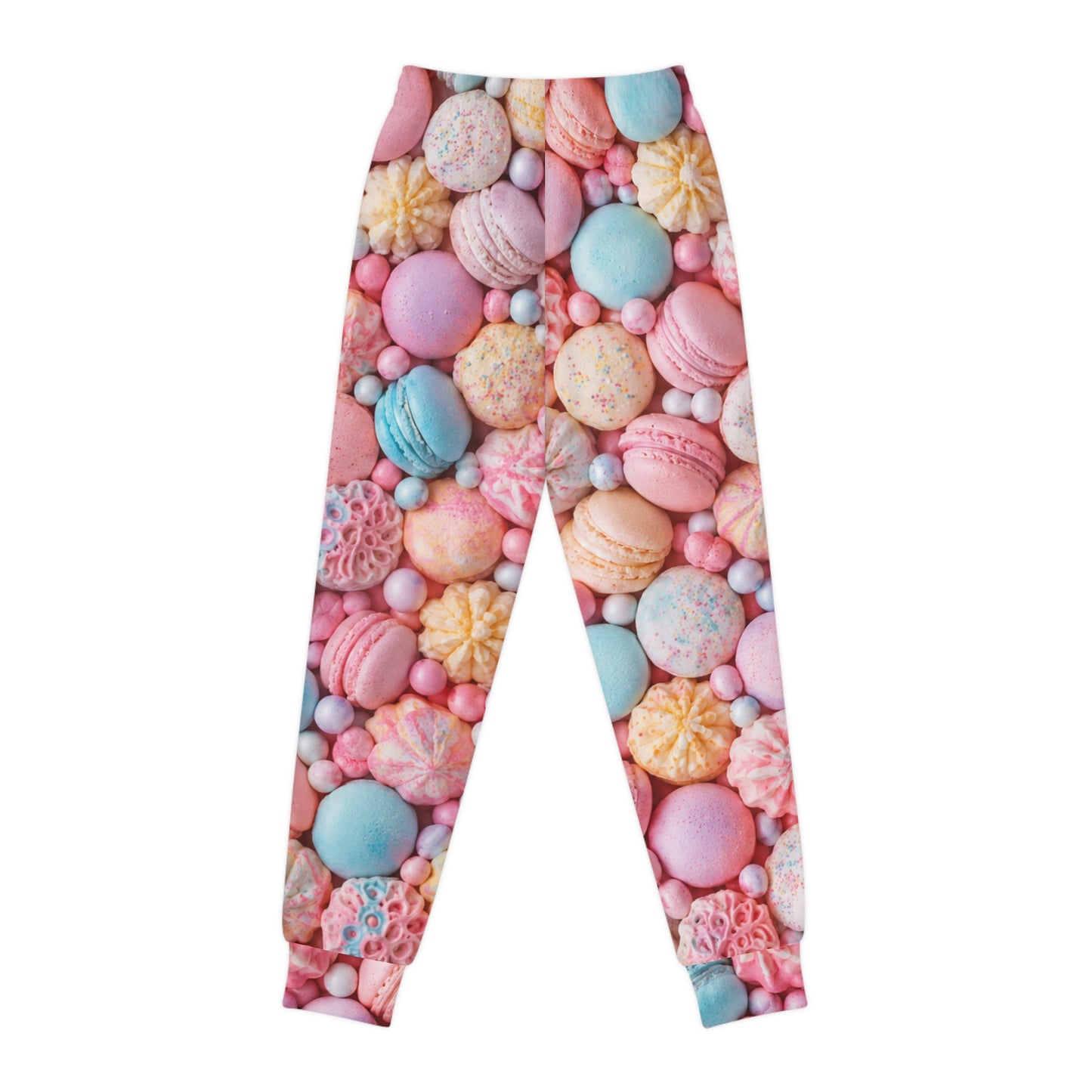 Candy Macaron Print Youth Joggers — Pastel Sweets All-Over-Print Pants©