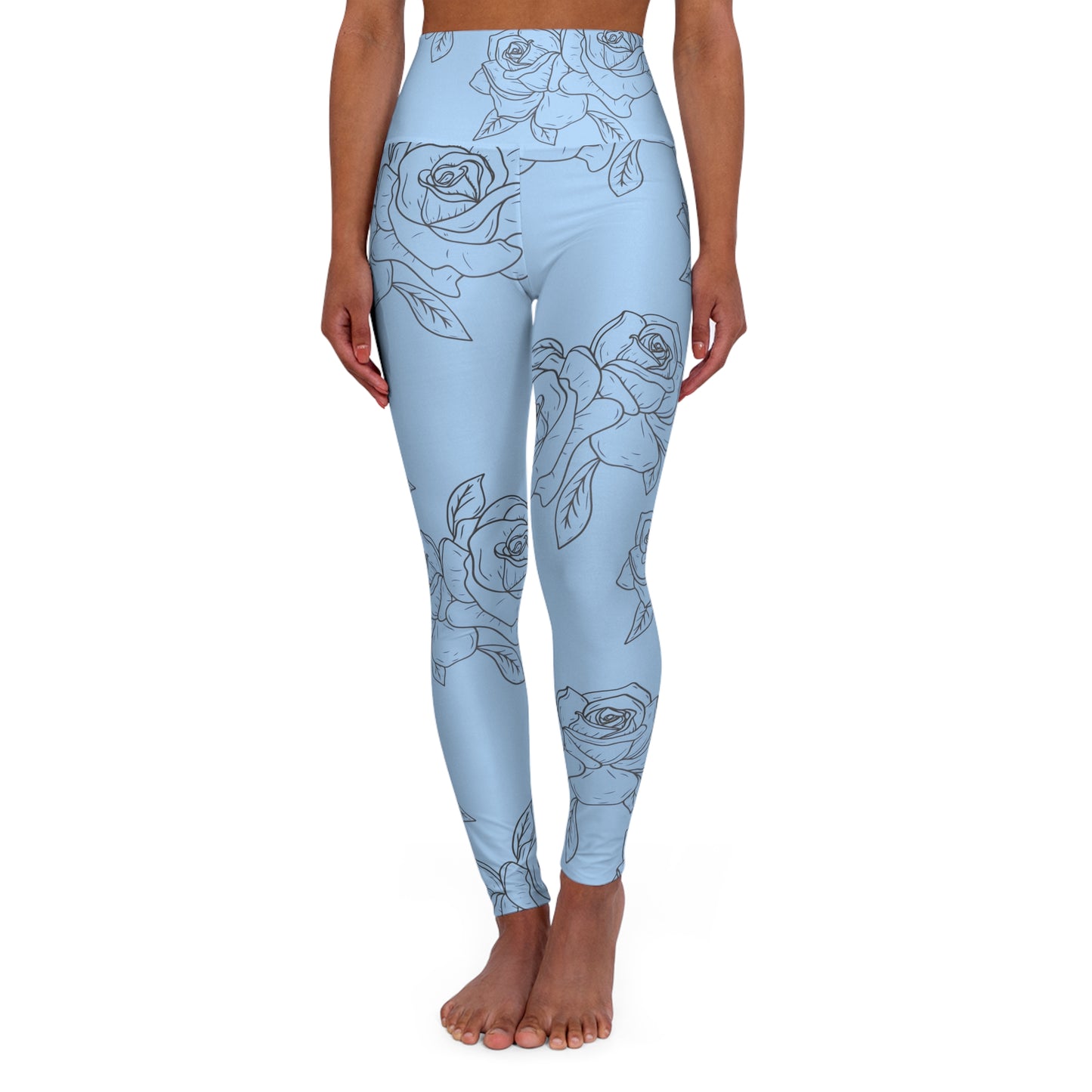 Blue Rose High Waisted Leggings (AOP)©