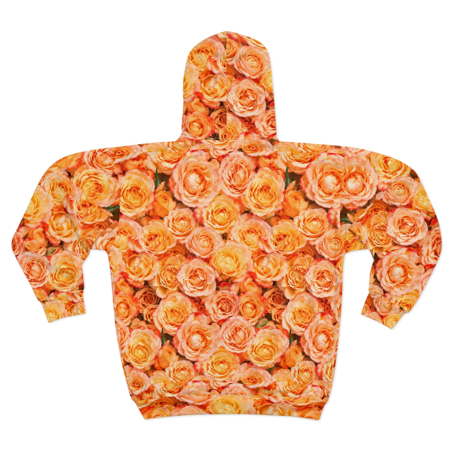 Peach Rose All-Over Print Zip Hoodie©