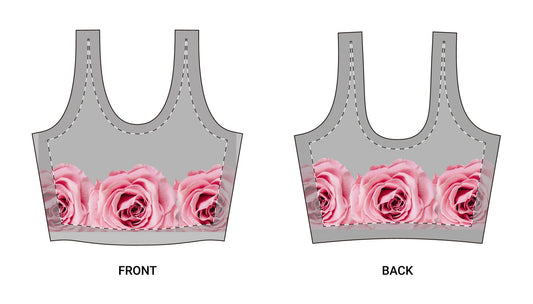 Pink Rose Floral Sports Bra — All-Over Print Polyester Activewear©