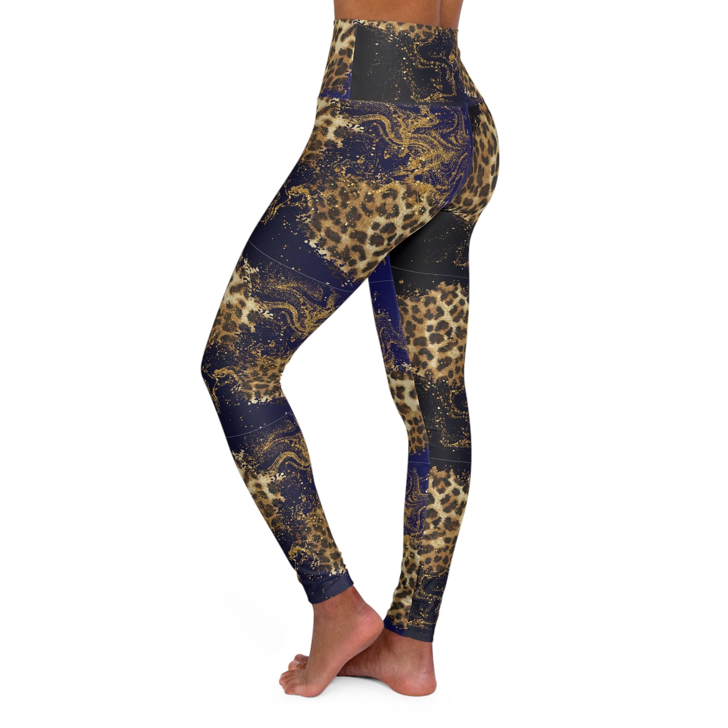 High-Waisted Leopard Patchwork Yoga Leggings — Animal Print Activewear©