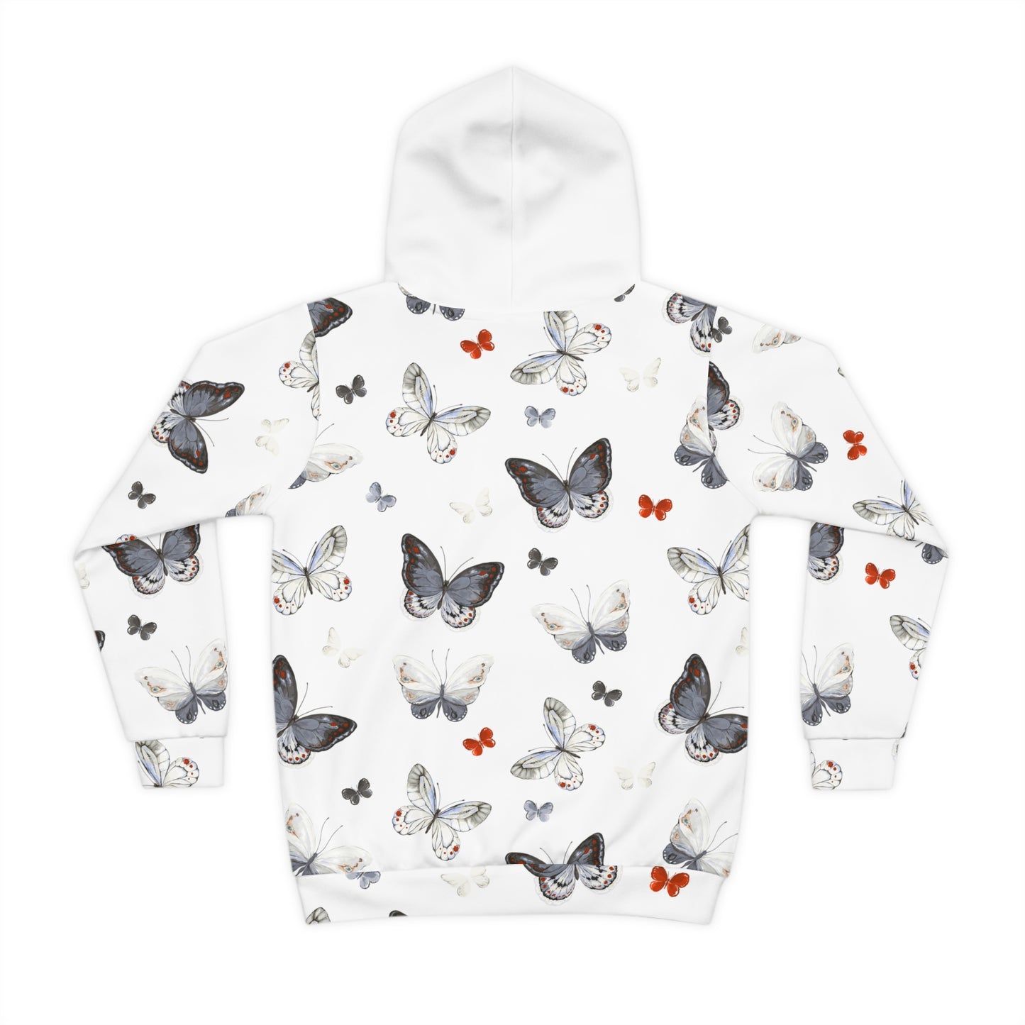 Butterfly Print Children's Hoodie — White All-Over-Print Kids Pullover©