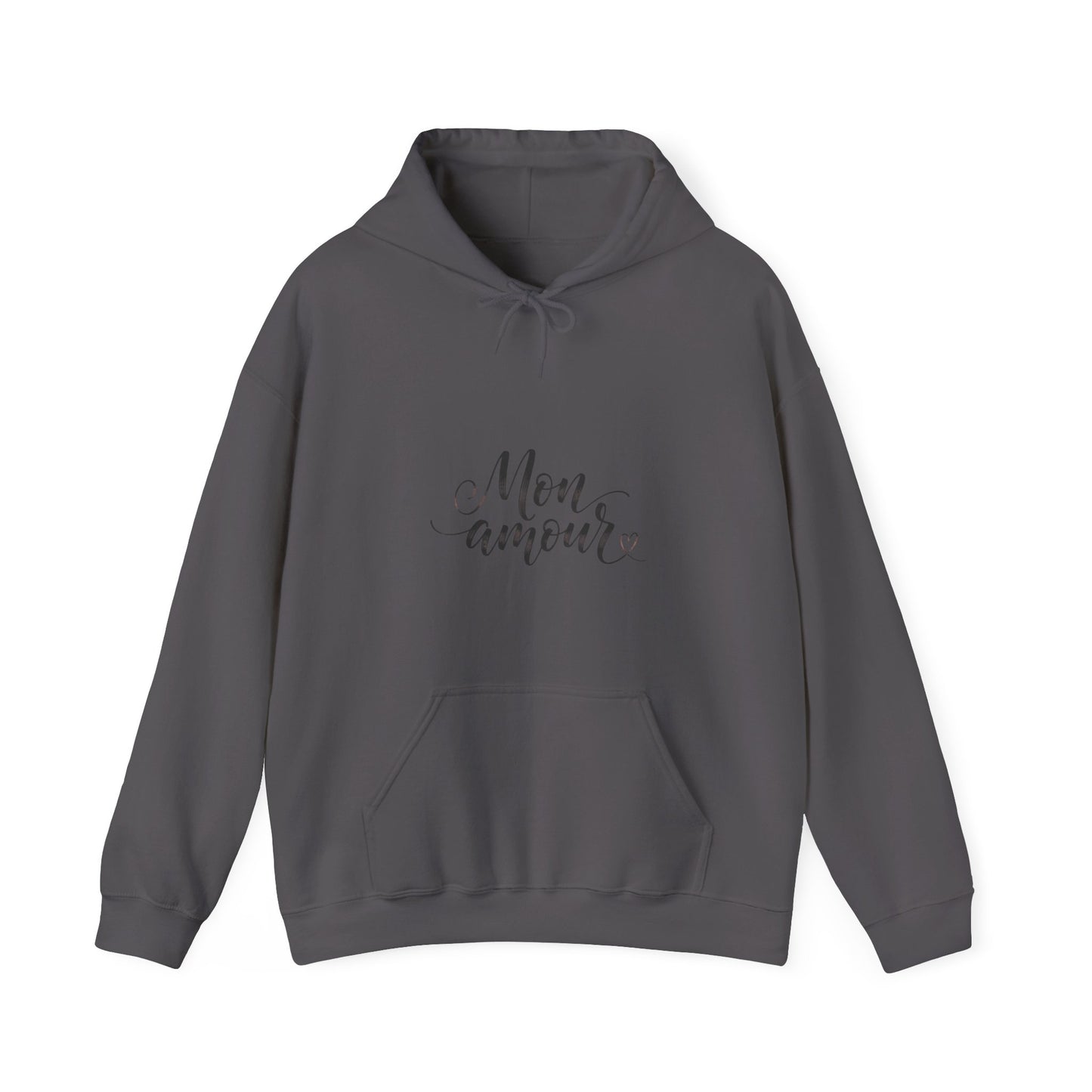 Mon Amour Hoodie— French Script Cozy Pullover for Moms & Couples©
